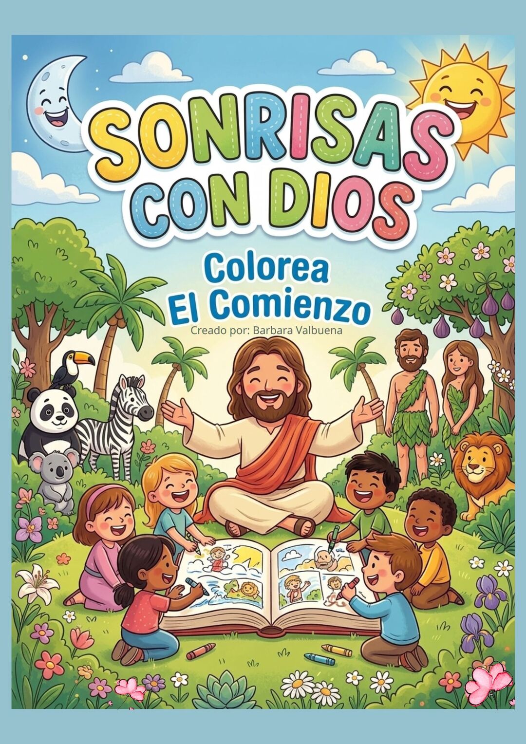 Libro infantil para colorear SONRISAS CON DIOS