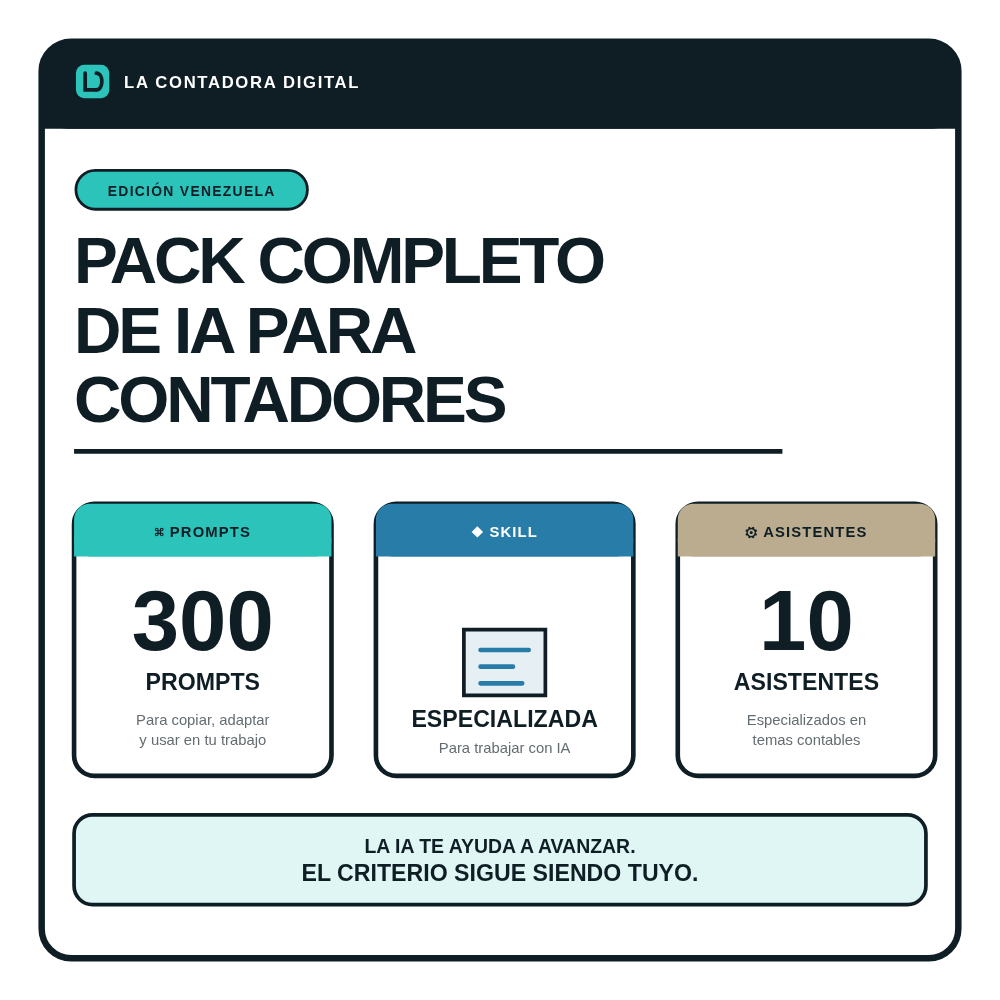 Pack de IA para Contadores: 300 Prompts + Skill + 10 Asistentes